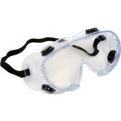ERB 15147 Chemical Splash Resistant Goggles - Anti-Fog, Clear Lens, Black Straps