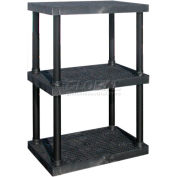 Structural Plastic Vented Shelving, 36"W x 24"D x 51"H, Black