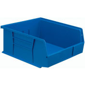 Global Industrial Plastic Stack & Hang Bin, 11"W x 10-7/8"D x 5"H, Blue - Pkg Qty 6