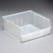 Global Industrial Plastic Stack & Hang Bin, 11"W x 10-7/8"D x 5"H, Clear - Pkg Qty 6