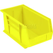 Global Industrial Plastic Stack & Hang Bin, 5-1/2"W x 14-3/4"D x 5"H, Yellow - Pkg Qty 12