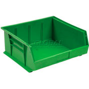 Plastic Stack & Hang Bin, 16-1/2"W x 10-7/8"D x 5"H, Green - Pkg Qty 6