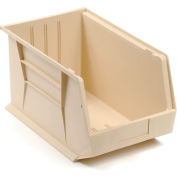 Plastic Stack & Hang Bin, 11"W x 18"D x 10"H, Ivory - Pkg Qty 4