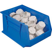 Global Industrial Plastic Stack & Hang Bin, 11"W x 18"D x 10"H, Blue - Pkg Qty 4