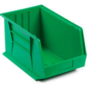 Plastic Stack & Hang Bin, 11"W x 18"D x 10"H, Green - Pkg Qty 4
