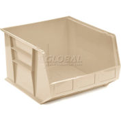 Plastic Stack & Hang Bin, 16-1/2"W x 18"D x 11"H, Ivory - Pkg Qty 3