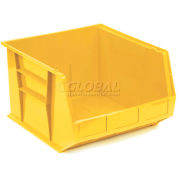 Global Industrial™ Plastic Stack & Hang Bin, 16-1/2"W x 18"D x 11"H, Yellow - Pkg Qty 3