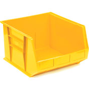 Global Industrial Plastic Stack & Hang Bin, 16-1/2"W x 18"D x 11"H, Yellow - Pkg Qty 3