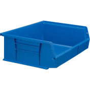 Global Industrial Plastic Stack & Hang Bin, 16-1/2"W x 10-7/8"D x 5"H, Blue - Pkg Qty 6