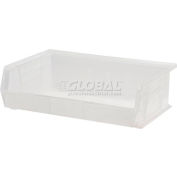 Global Industrial™ Plastic Stack & Hang Bin, 16-1/2"W x 10-7/8"D x 5"H, Clear - Pkg Qty 6