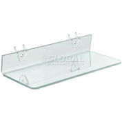 Global Approved 556017 Acrylic Shelf For Pegboard/Slatwall, 13.5" x 2", Clear