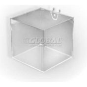 Global Approved 556107 5" Wide Cube Bin For Pegboard/Slatwall, Acrylic, Clear