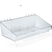 Global Approved 556115 Large Acrylic Divider Bin For Pegboard/Slatwall, 13" x 4", Clear