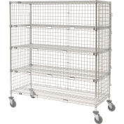 Nexel® Enclosed Wire Exchange Truck w/5 Shelves, 800 lb. Capacity, 48"L x 24"W x 69"H