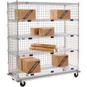 Nexel® Enclosed Wire Exchange Truck w/5 Shelves, 1000 lb. Capacity, 36"L x 24"W x 69"H