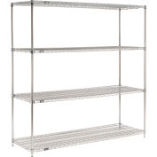 Nexel® E-Z Adjust Chrome Wire Shelving 72"W x 24"D x 74"H