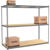 Global Industrial™ High Capacity Starter Rack 96x48x843 Levels Wood Deck 800lb Per Shelf GRY