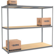 Global Industrial High Capacity Starter Rack 96x24x963 Levels Wood Deck 800lb Per Shelf GRY