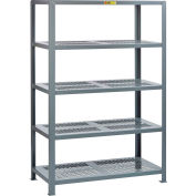 Little Giant® 5SHP-3672-72 Heavy-Duty Perforated Steel Shelving, 36" x 72", 5 Shelves