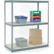 Global Industrial Wide Span Rack 72Wx30Dx84H, 3 Shelves Wood Deck 900 Lb Cap. Per Level, Gray