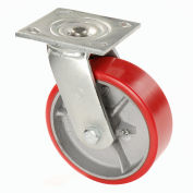 Global Industrial™ Heavy Duty Swivel Plate Caster 8" Polyurethane Wheel 1200 Lb. Capacity