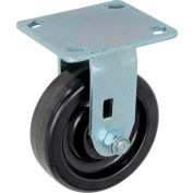 Global Industrial™ Heavy Duty Rigid Plate Caster 5" Plastic Wheel 500 Lb. Capacity