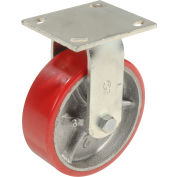 Global Industrial™ Heavy Duty Rigid Plate Caster 6" Polyurethane Wheel 800 lb. Capacity