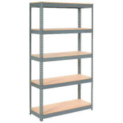 Global Industrial™ Extra Heavy Duty Shelving 48"W x 24"D x 84"H With 5 Shelves, Wood Deck, Gry