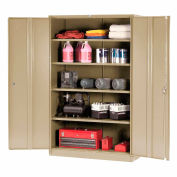 Global Industrial Storage Cabinet, Turn Handle, 48"Wx24"Dx78"H, Tan, Unassembled