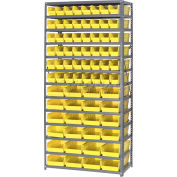Global Industrial™ Steel Shelving - Total 72 4"H Plastic Shelf Bins Yellow, 36x18x72-13 Shelves