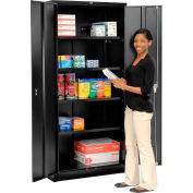 Global Industrial Storage Cabinet, Turn Handle, 36"Wx24"Dx78"H, Black, Unassembled