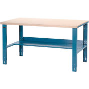 Global Industrial Industrial Workbench, Laminate Square Edge Top, 60"W x 30"D, Blue