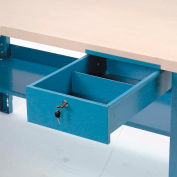 Global Industrial Workbench Steel Drawer, 10-3/4"W x 18"D x 4-1/4"H, Blue