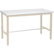 Global Industrial 60x30 Adjustable Height Workbench Square Tube Leg - Laminate Safety Edge Tan