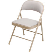 Interion® Folding Chair, Fabric, Beige - Pkg Qty 4