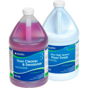 Global Industrial Floor Cleaning Kit - Floor Cleaner & Finish - Case Of Two 1-Gallon Bottles