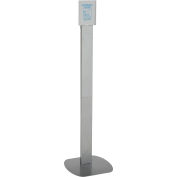 Global Industrial&#153; No Touch Floor Stand for Global Hand Soap/Sanitizer Dispensers - Silver