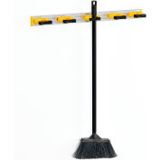 Global Industrial™ Mop & Broom Holder, Gray/Black/Yellow, 27-1/2", 5 Prongs