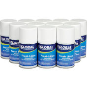 Global Industrial Automatic Air Freshener Refills, Fresh Linen 7 oz. Can - 12 Refills/Case