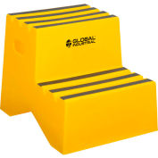 Global Industrial™ 2 Step Plastic Step Stand, 21"W x 19-1/2"L x 24-1/2"H, Yellow