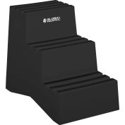 Global Industrial 3 Step Plastic Step Stand, 20"W x 28-1/2"L x 33-1/2"H, Black