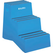 Global Industrial™ 3 Step Plastic Step Stand, 20"W x 28-1/2"L x 33-1/2"H, Blue