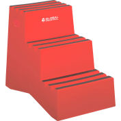 Global Industrial™ 3 Step Plastic Step Stand, 20"W x 28-1/2"L x 33-1/2"H, Red
