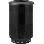 Global Industrial Perforated Steel Round Trash Can, 55 Gallon, Black