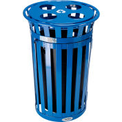 Global Industrial™ Outdoor Steel Recycling Receptacle w/Access Door & Multi-Stream Lid -36 Gal. Blue