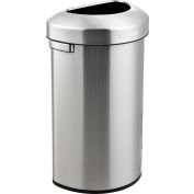 Global Industrial Stainless Steel Semi-Round Open Top Trash Can, 16 Gallon