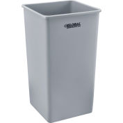 Global Industrial Square Plastic Trash Container, Garbage Can - 50 Gallon Gray