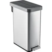 simplehuman Slim Stainless Steel Step Trash Can, 12 Gallon, Stainless  Steel/Gray