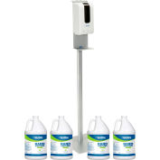 Global Industrial™ Automatic Hand Sanitizer Dispenser Starter Kit w/ Stand, 4 Gal. Sanitizer