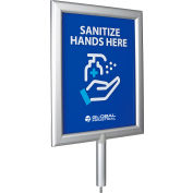 Global Industrial Perfex Frame for Sanitizer Dispenser Stand w/Sanitize Hands Here Graphic
